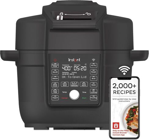 Instant Pot Duo Crisp Ultimate Lid,13-in-1 Air Fryer&Pressure Cooker Combo, Sauté, Slow Cook, Bake, Steam, Warm, Roast, Dehydrate, Sous Vide&Proof, App With Over 800 Recipes,1500 watts,6.5 Quart,Black in Saudi Arabia
