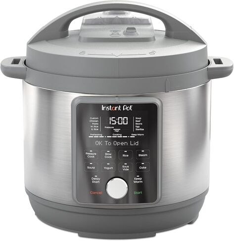 Instant Pot, 8-Quart Whisper Quiet 9-in-1 Electric Pressure Cooker, Slow Rice Cooker, Steamer, Sauté, Yogurt Maker, Warmer & Sterilizer, App With Over 800 Recipes, Stainless Steel, Duo Plus in Saudi Arabia