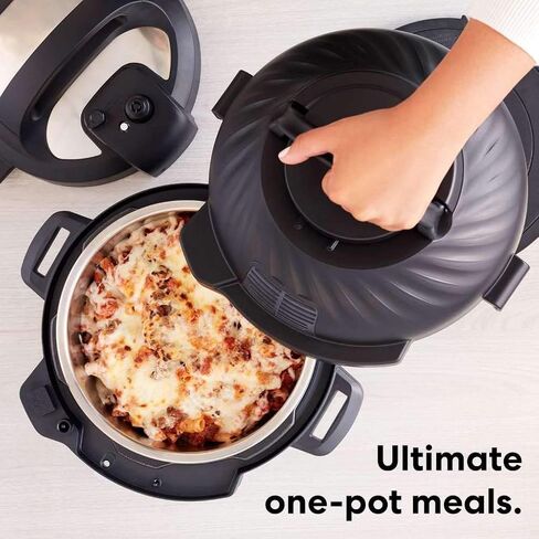 Instant Pot Duo Crisp 11-in-1 Air Fryer and Electric Pressure Cooker Combo with Multicooker Lids that Fries, Steams, Slow Cooks, Dehydrates,Free App With Over 800 Recipes, Black/Stainless Steel, 8QT in Saudi Arabia
