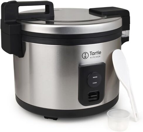 TK Commercial Rice Cooker 64 Cup - Large Capacity Nonstick Pot - Auto Warm | 32 uncooked cups ready in 45 min; 3D heating for evenly cooked rice; Stainless steel body; Swappable TK pot; Cup & scoop in Saudi Arabia