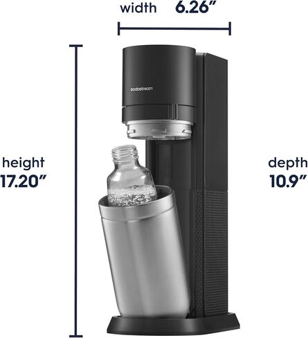 SodaStream E-Duo Sparkling Water Maker (Black) with 60L CO2, 1 BPA- Free Carbonating Bottle and (1)1L Glass Bottle in Kuwait