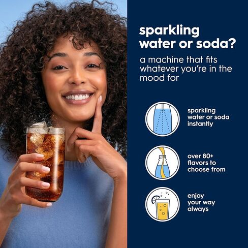 SodaStream E-Duo Sparkling Water Maker (Black) with 60L CO2, 1 BPA- Free Carbonating Bottle and (1)1L Glass Bottle in Kuwait