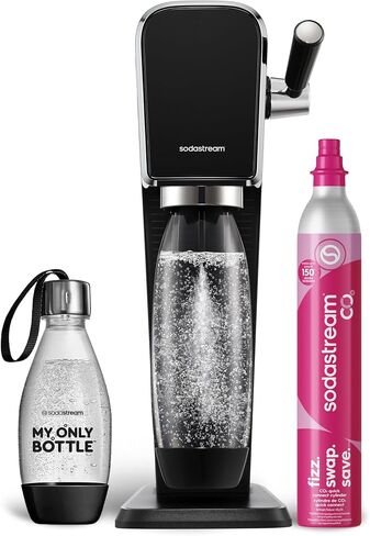 SodaStream - ART Sparkling Water Maker | STARTER KIT | CQC CO2 system | Includes 1x CO2 Cylinder, 1x32 & 1x16 Fl Oz Dishwasher Safe Bottles | Combine with Pepsi Flavors | Black in Kuwait