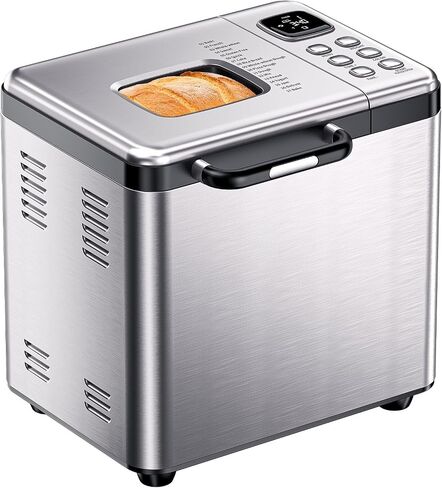 OSIPOTO 2LB Bread Maker, 17 in 1 Automatic Stainless Steel Bread Machine | Non-stick, Beginner-Friendly Controls, 15 Hour Timer, Easy to Clean Low Noise, High Success Rate for Homemade, LCD Display in Saudi Arabia
