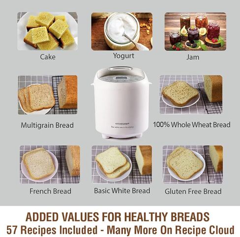 KITCHENARM 19-in-1 HANDY Bread Machine with Homemade Cycle and Gluten Free Setting - Beginner Friendly 2LB 1.5LB 1LB White Bread Maker Machine with Recipes and Delay Timer in Saudi Arabia