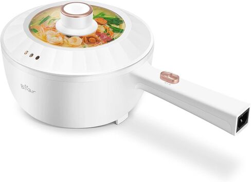Bear Hot Pot Electric, 2L Multifunctional Portable Cooking Pot, 1000W Rapid Noodles Electric, Non-Stick Frying Pans for Steak, Egg, Ramen, Oatmeal With Dual Power Adjustment | 2L Multifunctional Portable Cooking Pot, 1000W Rapid Noodles Electric, Non-Stic in Saudi Arabia