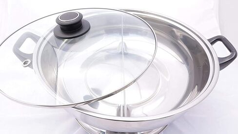 Sonya 5.1L Electric Dual-Sided Shabu Shabu Hot Pot, Stainless Steel Hotpot | Detachable Stainless-Steel Pot and Dishwasher Safe; Adjustable Temperature; Ideal for Family Dinners and Hot Pot Parties. in Kuwait