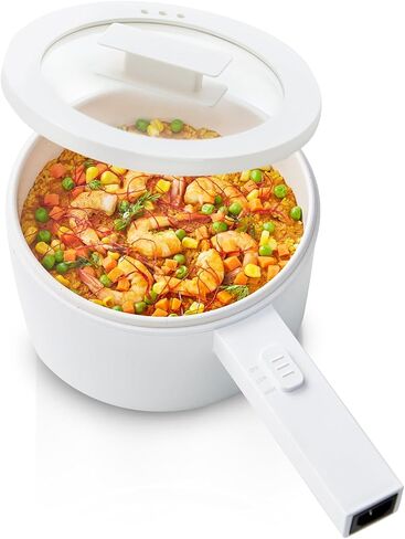 Electric Hot Pot, 1.5L Mini Electric Pot with Ceramic Non-stick Coating | Dual Power Control Electric Pot for Cookin Steak, Egg, Fried Rice, Soup,Ramen Cooker for Dorm, Travel, Camping, RV in Saudi Arabia