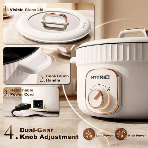 HYTRIC 4.5L Electric Pot, 1200W Non-Stick Hot Pot Electric with Dual Power | Fast Heating, Electric Hot Pot for Pasta & Steak, Overheat & Boil-Dry Protection, Perfect for Family, Dorm, Easy to Clean in Saudi Arabia