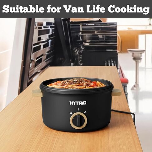 HYTRIC Electric Pot, 2.5L Portable Electric Hot Pot with Dual Power, Black | Non-Stick Pot, Multi-Functional for Stir Fry, Steak, Noodles, Ramen Cooker for Dorm & Office, Overheat & Boil-Dry Protection in Saudi Arabia