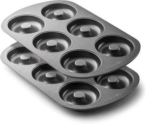 Bellemain Nonstick Donut Pan for Baking, 6-Cavity Stainless Steel - 2 pack | premium steel, donut or bagel pan in Saudi Arabia
