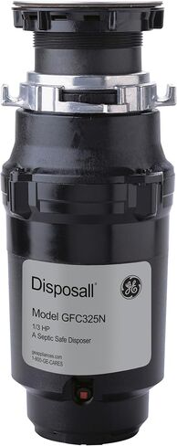 GE Disposall Continuous Feed 1/3 Horsepower Motor Garbage Disposer, Good for Grinding: Cooked Pasta & Fruit Peels, Easy Install Kit & Power Cord Included, Recommended for 1-2 Person Homes, GFC325N | Continuous Feed, Jam Resistant Technology, Quiet Motor,  in Kuwait