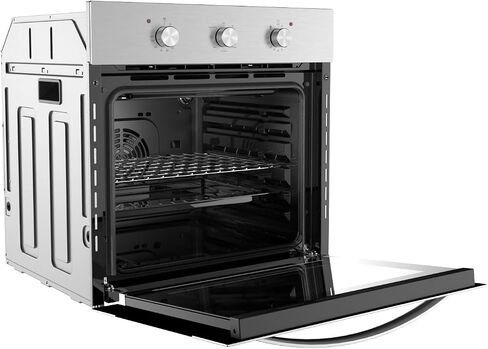 Empava 24" 2.3 cu ft Single Electric Convection Wall Oven, Stainless Steel | 6 Cooking Functions, Convection Cooking, Mechanical Knob Controls, Low-E Tempered Glass, 2-Year US Warranty in Saudi Arabia
