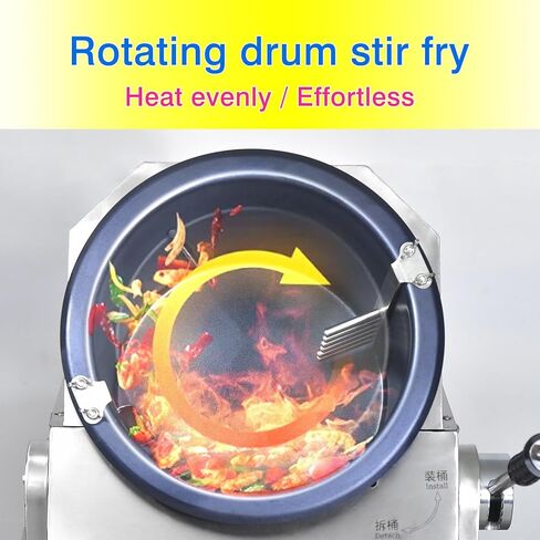 Commercial Automatic Cooker with water spray,Automatic 360° Stir Fry Cooker,Automatic Cooking Machine,Drum Type Stir Frying Machine,Auto Cooking Wok Fried Machine (Propane, Countertop) in Saudi Arabia