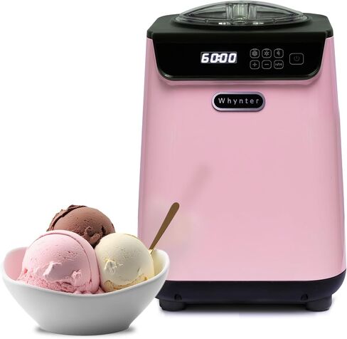 Whynter Ice Cream Maker Machine Automatic 2.1 Qt. Upright with Built-In Compressor, LCD Digital Display & Timer, No Pre-Freezing, ICM-201SB, Stainless Steel in Saudi Arabia