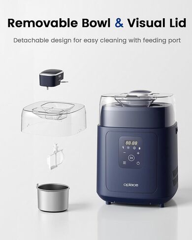 4-in-1 Compressor Ice Cream Maker (1.0Qt), No Pre-Freezing, Automatic Yogurt Maker, Gelato Sorbet Frozen Yogurt Soft Serve Machine, Compact Vertical Design for Home Kitchen(Blue) in Saudi Arabia
