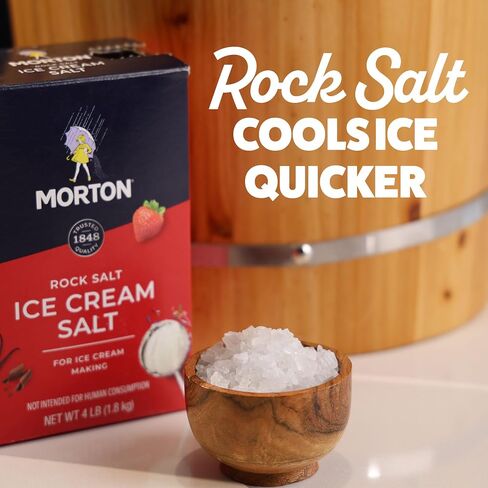Morton Ice Cream Salt, Rock Salt for Ice Cream Maker, 4 Pounds, Pack of 4 | For icecream maker machine, sprinkle over ice to cool cans or bottles quicker, salt crystals, ice cream salt rock in Saudi Arabia