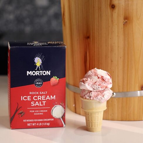 Morton Ice Cream Salt, Rock Salt for Ice Cream Maker, 4 Pounds, Pack of 4 | For icecream maker machine, sprinkle over ice to cool cans or bottles quicker, salt crystals, ice cream salt rock in Saudi Arabia