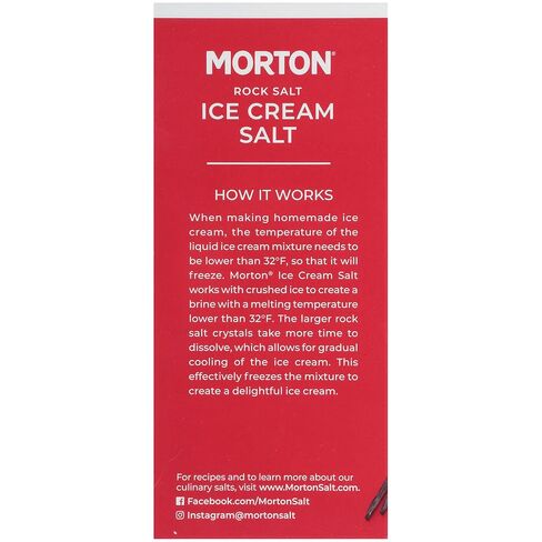 Morton Ice Cream Salt, Rock Salt for Ice Cream Maker, 4 Pounds, Pack of 4 | For icecream maker machine, sprinkle over ice to cool cans or bottles quicker, salt crystals, ice cream salt rock in Saudi Arabia