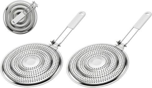 HIC Kitchen Heat Diffuser Reducer Flame Guard With Removable Handle, Stainless Steel, Distributes Heat Evenly And Reduces Scorching, For Gas Electric Glass Stovetops, 8.25-Inch in Kuwait