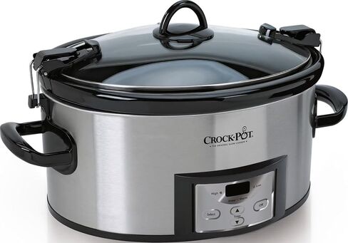 Crock-Pot 6 Quart Cook & Carry Programmable Slow Cooker with Digital Timer Stainless Steel (CPSCVC60LL-S) pack of 1 in Saudi Arabia