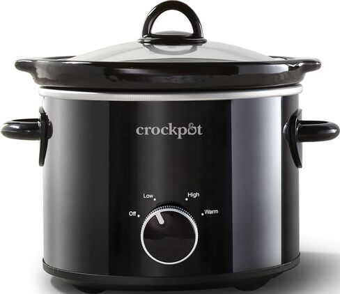 Crock-Pot 2-Quart Manual Slow Cooker, Feeds 2+ People, Great for Small Meals, Dips, & Sides; Removable Stoneware is Oven & Dishwasher-Safe, Black in Saudi Arabia