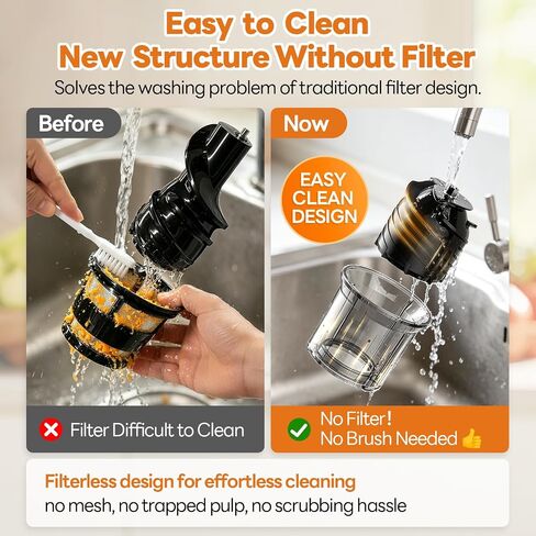 Aeitto 3-in-1 Juicer Machines, 6.0" Wide Mouth, Filter-Free Easy to Clean | Juice, Sorbet & Nut Milk | Cold Press Juicer for Whole Fruits & Vegetables | 100oz Capacity | Reverse Function | With Brush in Saudi Arabia