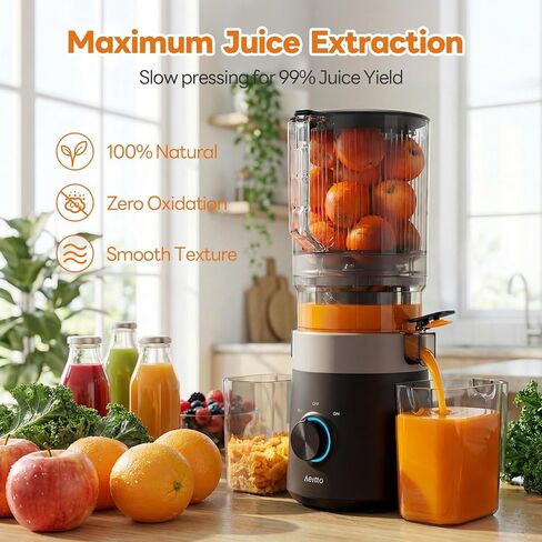 Aeitto 3-in-1 Juicer Machines, 6.0" Wide Mouth, Filter-Free Easy to Clean | Juice, Sorbet & Nut Milk | Cold Press Juicer for Whole Fruits & Vegetables | 100oz Capacity | Reverse Function | With Brush in Saudi Arabia