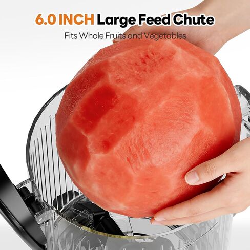 Aeitto 3-in-1 Juicer Machines, 6.0" Wide Mouth, Filter-Free Easy to Clean | Juice, Sorbet & Nut Milk | Cold Press Juicer for Whole Fruits & Vegetables | 100oz Capacity | Reverse Function | With Brush in Saudi Arabia