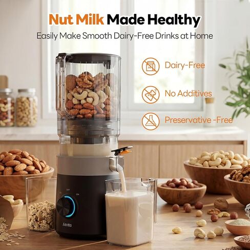 Aeitto 3-in-1 Juicer Machines, 6.0" Wide Mouth, Filter-Free Easy to Clean | Juice, Sorbet & Nut Milk | Cold Press Juicer for Whole Fruits & Vegetables | 100oz Capacity | Reverse Function | With Brush in Saudi Arabia