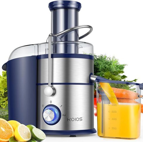 KOIOS 1300W Centrifugal Juicer Machines, High Juice Yield Juice Extractor with 3 inch Wide Feed Chute, Full Copper Motor & Titanium-Plated Filter, Easy Clean, 3 Speeds, BPA Free, Stainless Steel in Kuwait