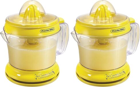 Proctor Silex Alex's Lemonade Stand 34 oz. Electric Citrus Juicer | Pressure Activated | 2 Reamers For Big and Small Fruit | Pulp Control | For Orange, Lemon, Grapefruit Juice | Yellow in Saudi Arabia