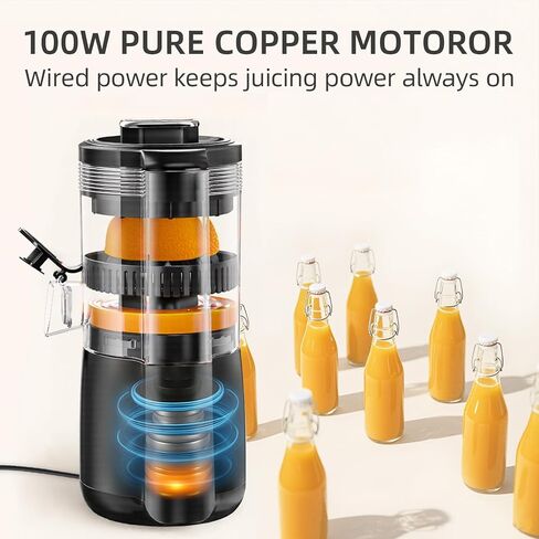 Keerain Electric Orange Juicer, Hand-Free Citrus Juicer Machine with Cleaning Brush, High-Performance Automatic Juice Squeezer for Oranges, Lemons, and Limes, Easy to Clean & Use in Saudi Arabia