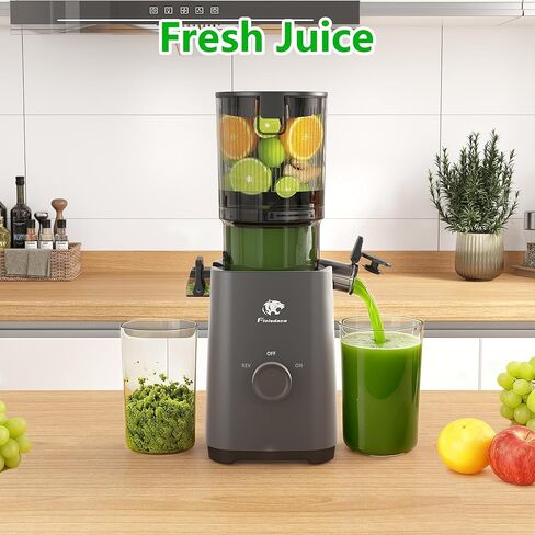 Cold Press Juicer Machines, 5.3" Large Feed Chute Slow Masticating Juicer, Powerful AC Brushless Motor Fit Whole Fruits & Vegetable, 99% Juice Yield, Ultra Quiet, Easy Clean in Saudi Arabia