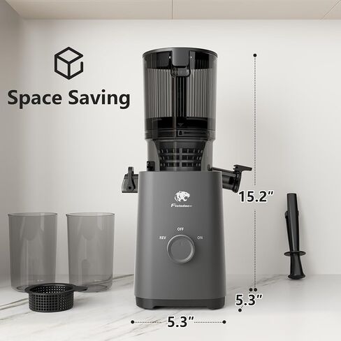 Cold Press Juicer Machines, 5.3" Large Feed Chute Slow Masticating Juicer, Powerful AC Brushless Motor Fit Whole Fruits & Vegetable, 99% Juice Yield, Ultra Quiet, Easy Clean in Saudi Arabia