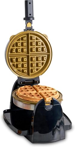 KRUPS 4-Slice Belgian Waffle Maker: Stainless Steel, 5 Browning Levels, Audible Ready Beep, Removable Plates, 1200W, Silver/Black, Large Waffle Maker Family Size, Great for Family Breakfasts in Saudi Arabia