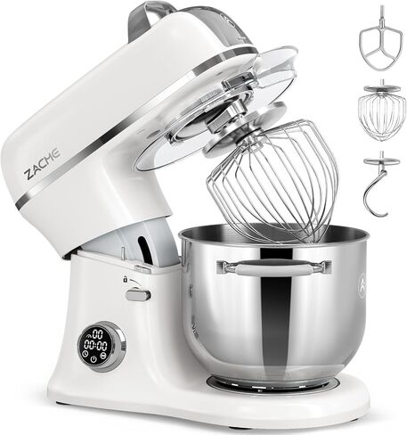 ZACME 7 Quart Stand Mixer Aluminum Die Casting, 650W 12 Speed Tilt-Head Kitchen Electric Stand Mixer, Household Food Mixer with Stainless Steel Bowl, Dough Hook, Whisk and Beater-Black in Saudi Arabia