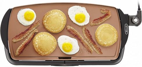 bella Electric 10.5"x20" Ceramic Non-Toxic, Titanium Griddle, Copper/Black in Saudi Arabia