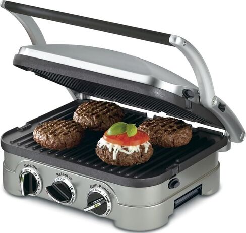 Cuisinart Panini Press and Grill, 1500W 5-in-1 Griddler, Dishwasher-Safe | Panini press, sandwich maker & indoor grill with reversible nonstick plates & dual heat control, GR-4NNAS in Saudi Arabia