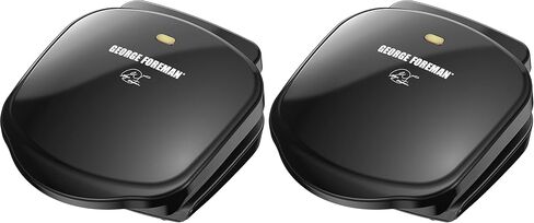 George Foreman GR10B 2-Serving Mini Grill & Panini Press, Compact 7.3" x 5.6" Cooking Surface,1–2 Servings, Dorms & Small Kitchens in Saudi Arabia