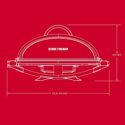 George Foreman Indoor/Outdoor Electric Grill with Stand | Indoor or outdoor electric grill with nonstick surface, 5 heat settings and fat-removing drip tray for healthier grilling. in Saudi Arabia