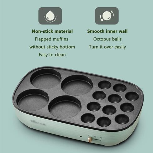 Household Takoyaki Making Machine, Electric Octopus Grill Non-Stick 2-Speed Temperature Adjustment, Multi-Function Electric Muffin, Cake Takoyaki Machine in Saudi Arabia