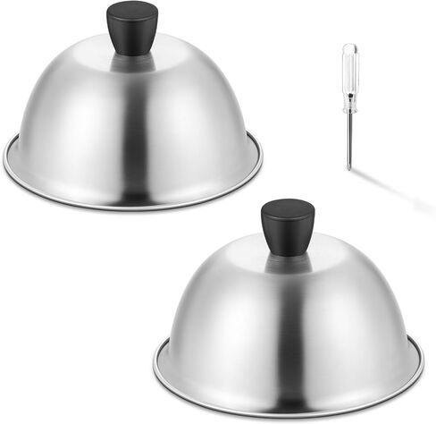 HaSteeL 6In Basting Cover, 4Pcs Stainless Steel Melting Dome for Cooking | Small Metal Steaming Cover Grill Lid for Cheese Burger, for Indoor Outdoor Flat Top Griddle Teppanyaki, Dishwasher Safe in Saudi Arabia