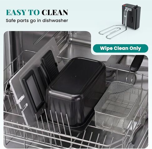 OLIXIS Deep Fryer for Home Use, Small Electric Fryer with 3 Liter Capacity, 1500W Power, 4 Adjustable Temp, Lid with Viewing Window for Fried Chicken, Shrimp, French Fries, Silver in Kuwait