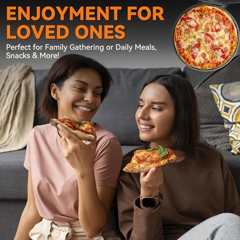 Baker’s Friend Pizza Maker Electric with Temperature Control, Indoor Quesadilla Maker, 12 Inch Electric Pizza Maker Machine for Home, Pizza Cooker, 1400W, Graphite in Saudi Arabia