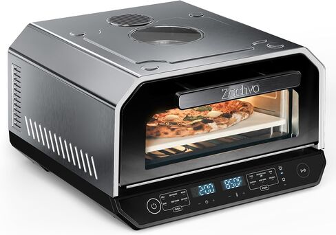 13-in-1 Countertop Pizza Oven, 90-Second 12 Inch Pizza, up to 850°F, 6 Presets & 6 Bake Modes, PID Control, Expert Mode Makes 5 in 30 Min for Home Pizzeria, Top Window & On-Demand Light, Silver | 850°F Electric Pizza Oven, 90-Second 12-Inch Neapolitan Cru in Saudi Arabia