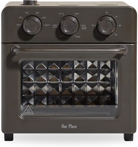 Our Place Wonder Oven, 6-in-1 Air Fryer & Toaster Oven, 2-Rack, 13 Qt | Non-toxic air fryer toaster oven combo; basket, wire rack, bake pan, crumb tray; toast, roast, bake, broil, reheat, steam in Saudi Arabia