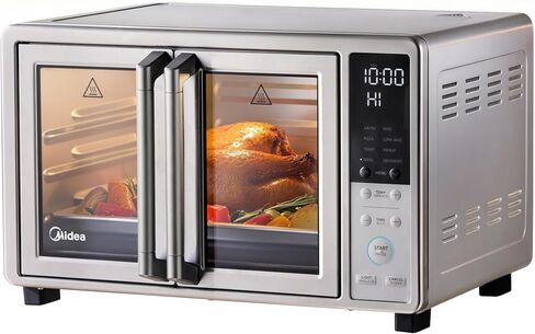 Midea Flexify Slim 8-in-1 French Door Toaster Oven Air Fryer Combo, 25QT | Compact Countertop Oven with Infrared SpeedHeat, Stainless Steel in Saudi Arabia