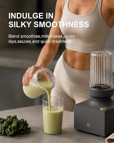 iCucina Cubetto 1000W Compact Personal Blender & Aromatics Tool – Minimalist Mixer for Frozen Drinks, Smoothies and Shakes, with To-Go Cups & Airtight Spice Storage, BPA-Free, Space Grey in Saudi Arabia