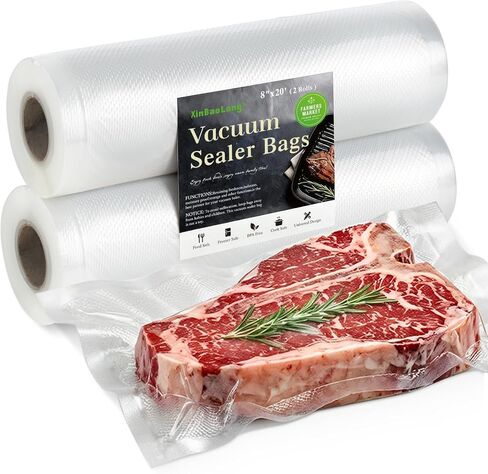 Vacuum Sealer Bags For Food 6 Pack (3 Rolls 11"x20' + 3 Rolls 8"x20') | Commercial Grade, BPA Free, Freezer Bags, Sous Vide Cooking, Puncture Prevention, Kitchen Essentials in Saudi Arabia